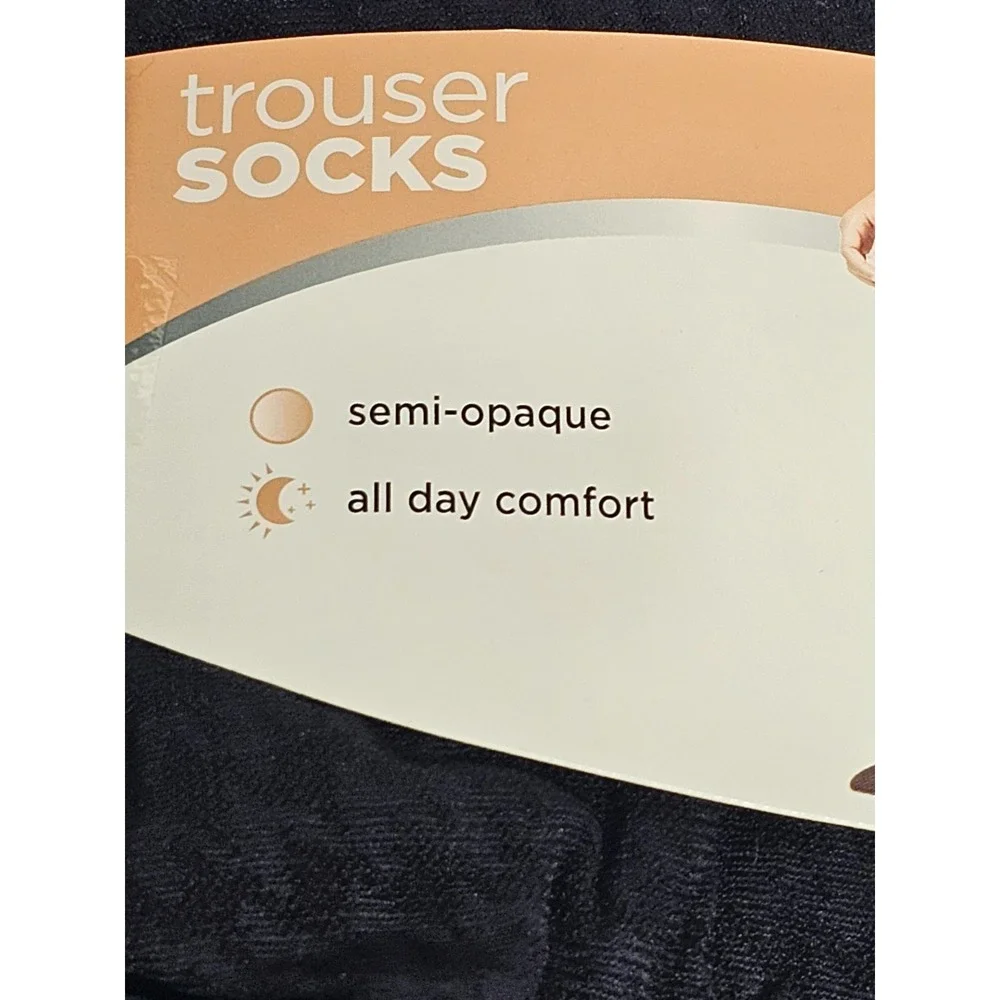 New in package peds trouser socks 3 pairs black semi-opaque size 8-12 shoe size